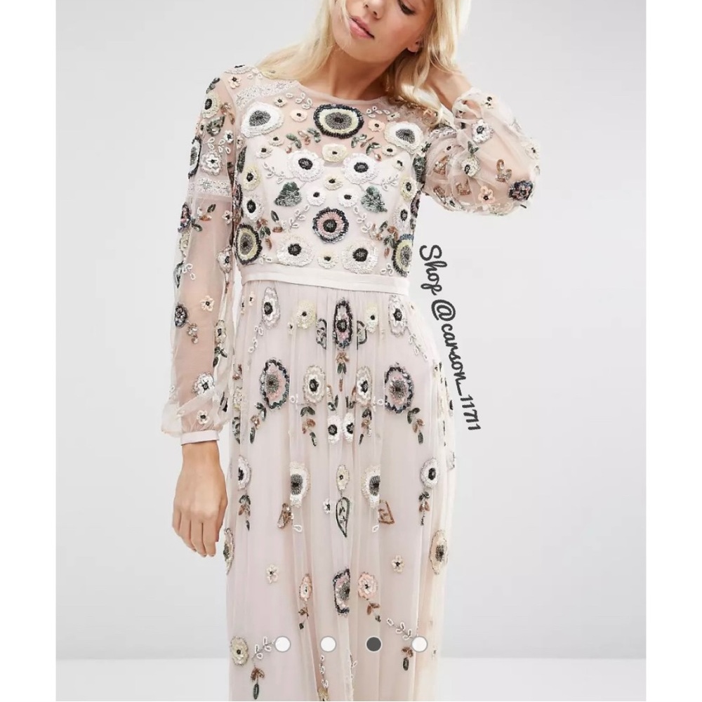 Needle & Thread Woodland Lace Maxi Dress US6